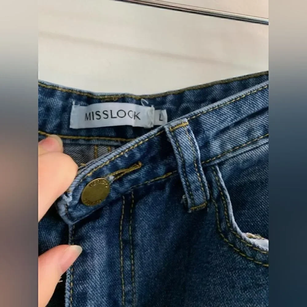 Miss look distressed Stars and Stripes jeans Size L,XL,2X - Picture 3 of 6